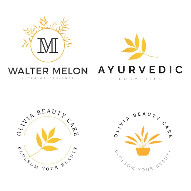 Eleganckie kwiatowe logo PSD