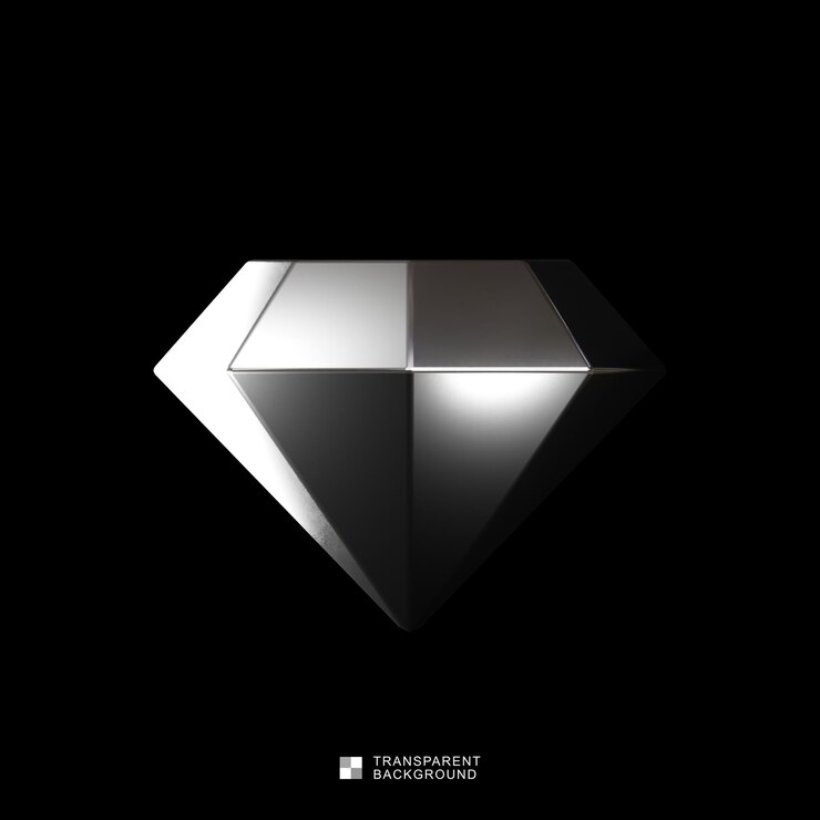 PSD elegant 3d diamond on black background