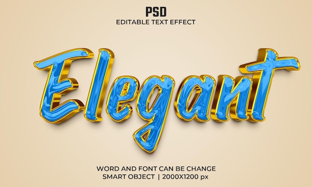 elegant 3d editable text effect Premium Psd with background