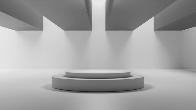 Elegante rendering 3d podio bianco