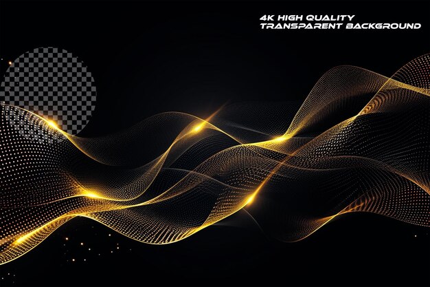 PSD elegant abstract line art on transparent background