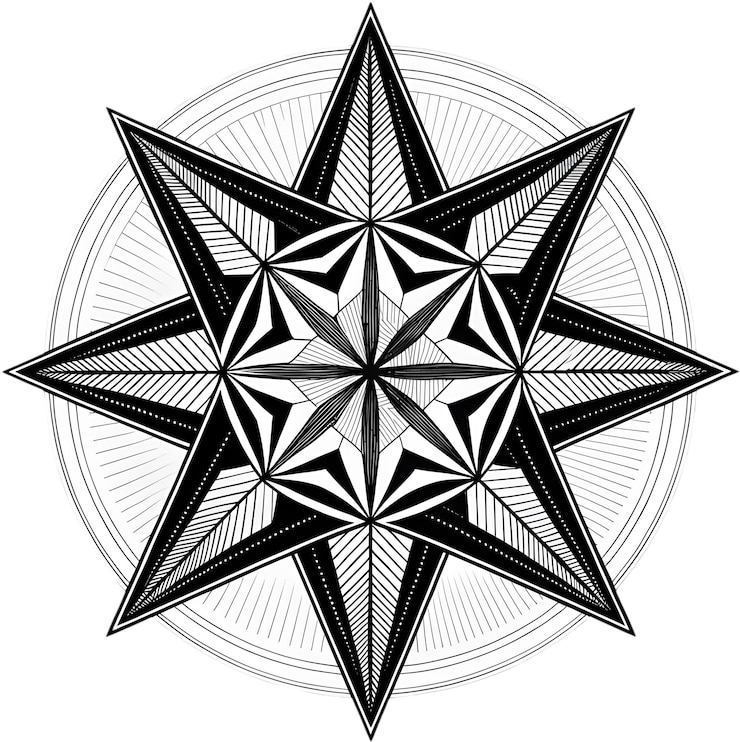 PSD elegant abstract symmetrical geometric shape with perfect balanced precision