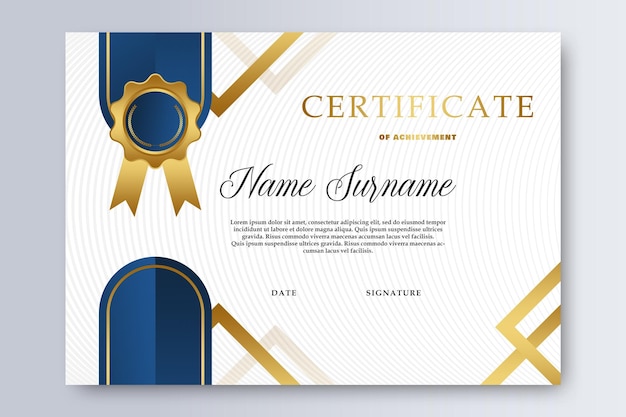 PSD elegant achievement certificate template