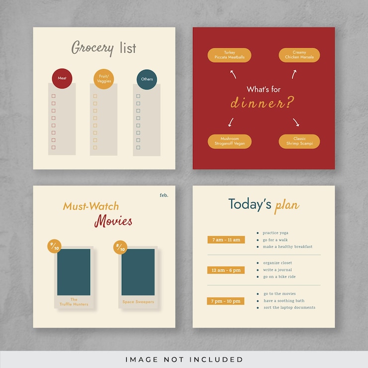 PSD elegant activity planner instagram post