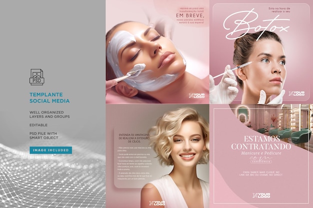 PSD elegant aesthetics clinic social media psd template