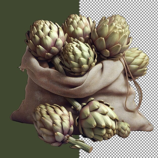 PSD elegant artichoke display png