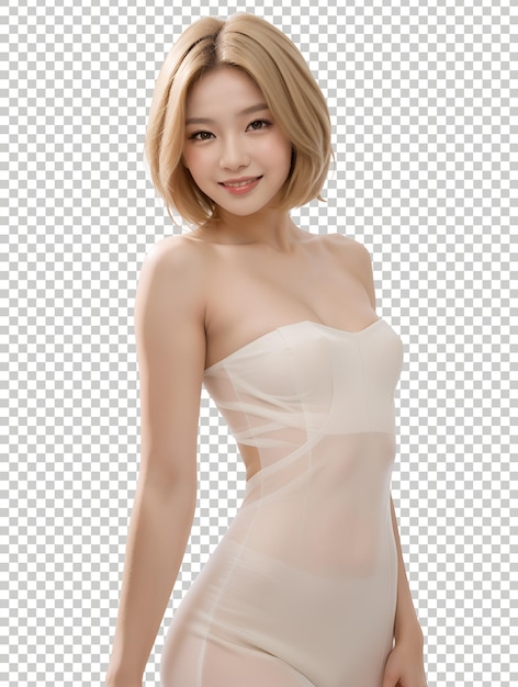 Elegant attractive beautiful sexy asian girl game character art transparent background