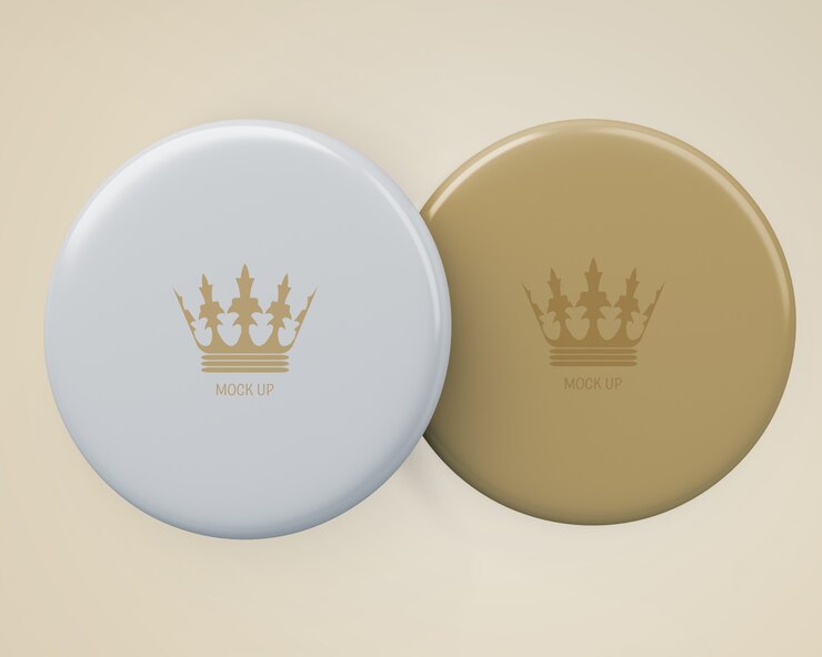 PSD elegant badgesmockup voor merchandising