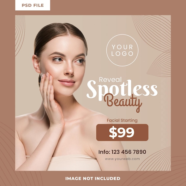 elegant beauty spa flyer psd template
