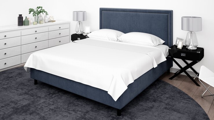 PSD elegant bedroom or hotel room with classic furniture
