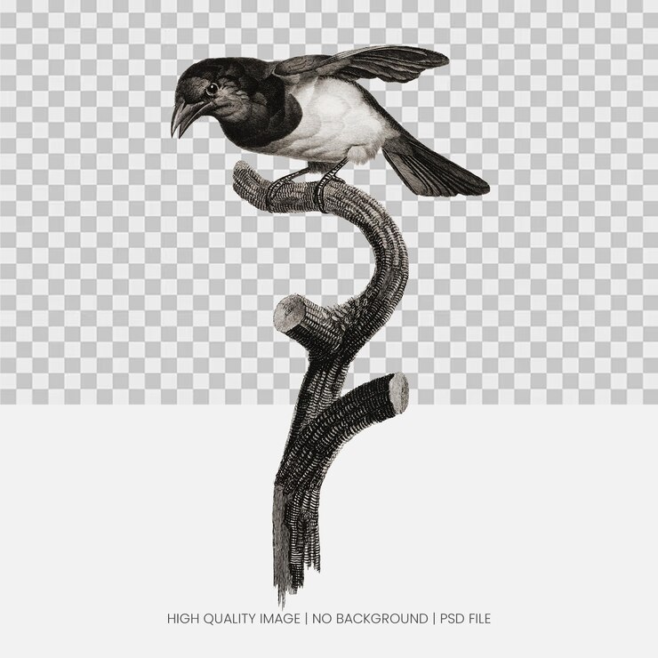 PSD elegant bird illustration