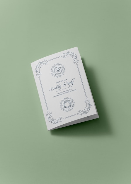 Elegant birthday anniversary invitation mock-up design