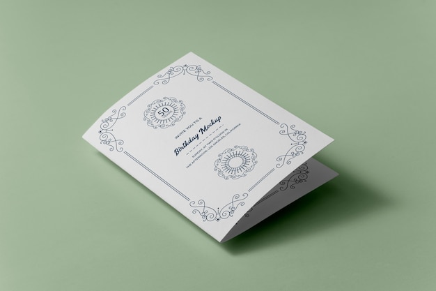 PSD elegant birthday anniversary invitation mock-up design