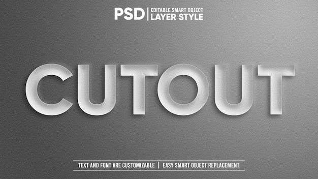 Elegant Black and White Paper Cutout Sliced Editable Text Effect Smart Object Layer Style