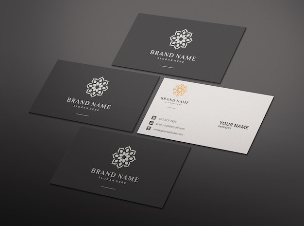 Elegant black business card mockup design