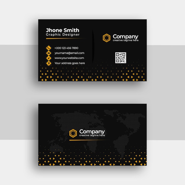 Elegant black business card template