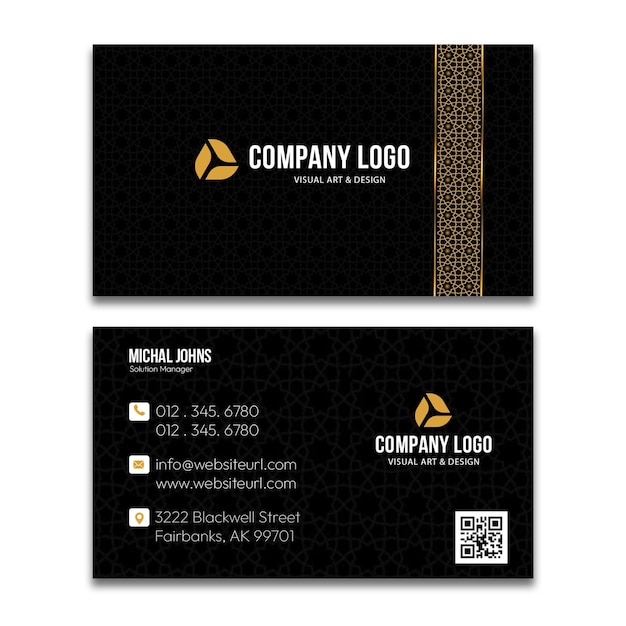 Elegant Black and Gold Business Card Design