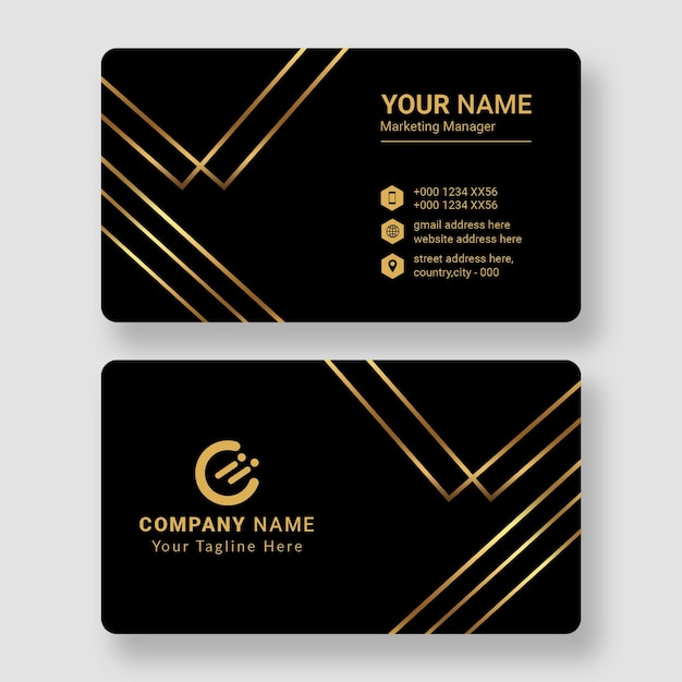 Elegant Black and Gold Business Card for Professionals