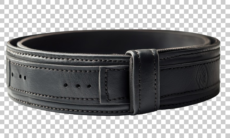PSD elegant black leather belt showcasing timeless craftsmanship and sleek design