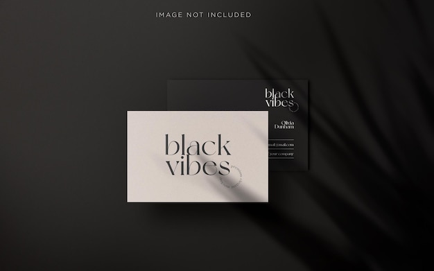 Elegant black white business card psd mockup