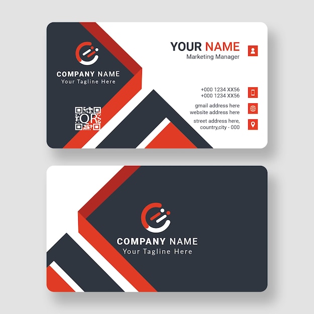 PSD elegant black and white business card template