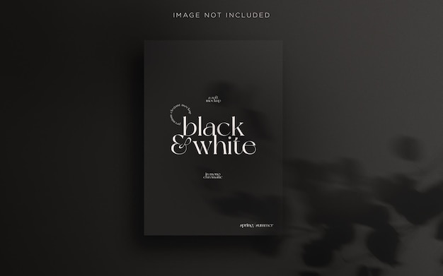 Elegante mockup di psd di cancelleria in bianco e nero e creatore di scene