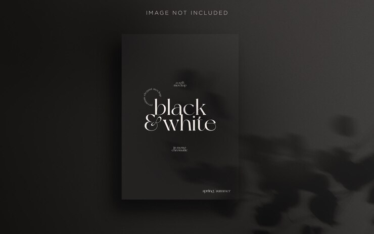PSD elegant black white stationery psd mockup and scene creator