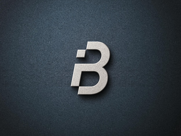 Elegant blauw 3d-effect logo mockup