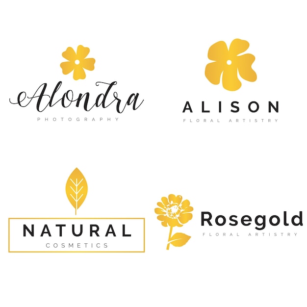 Elegant bloemenlogo psd