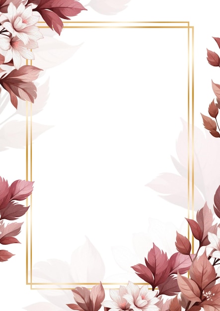Elegant bloemgoud frame voor bruiloftsuitnodigingen en groetekaartjes