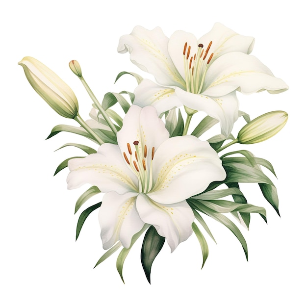 PSD Элегантные цветы приветствуют пасху со вечной красотой пасхальной лилии