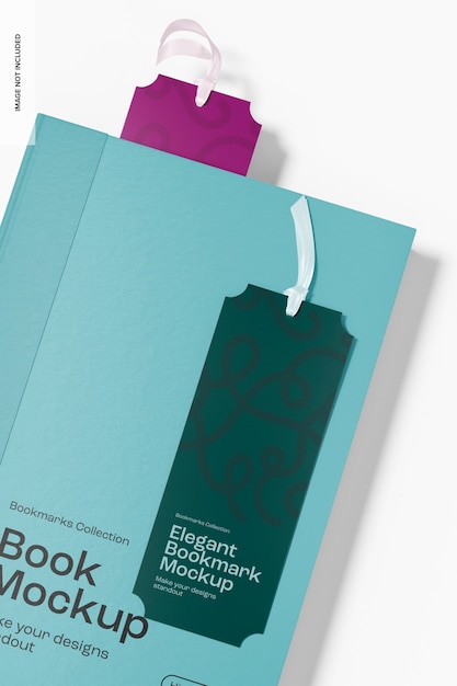 Mockup di segnalibri eleganti, sul libro