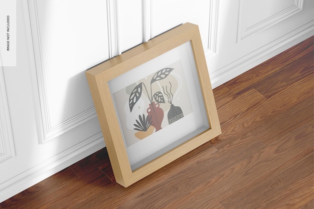 elegant box frame mockup, high angle view