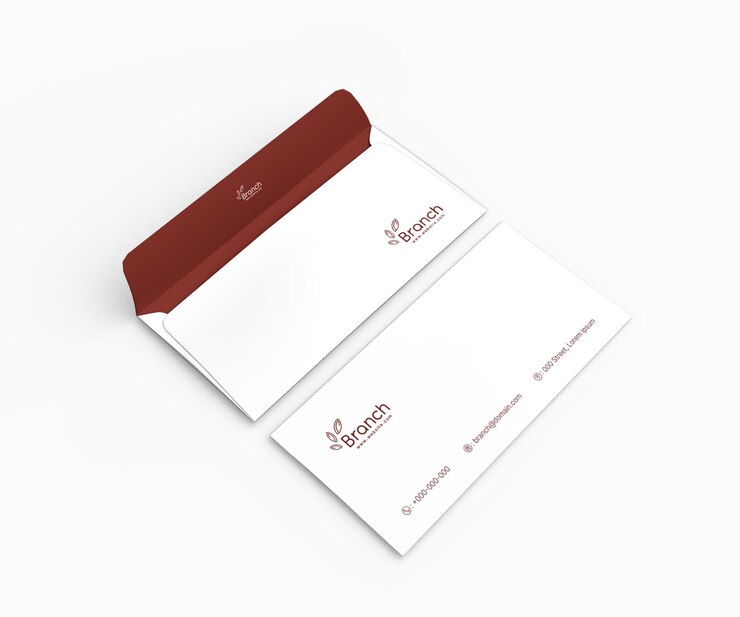 PSD elegant branch branding envelope mockup