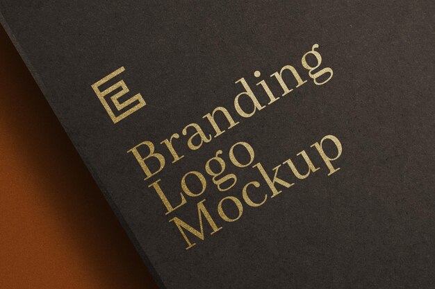 PSD elegant branding logo mockup on paper texture