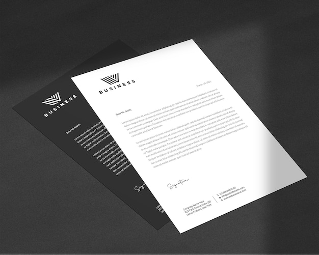 PSD elegant briefpapier en flyer-mockup