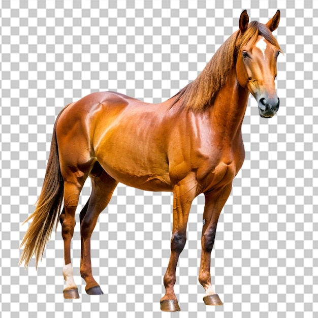 PSD elegant brown horse isolated on transparent