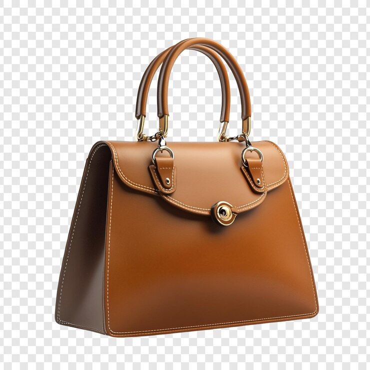 PSD elegant brown leather handbag