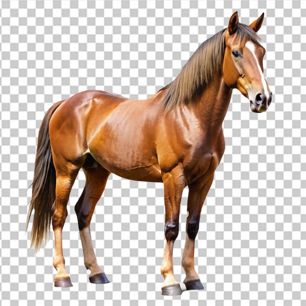 PSD elegant bruin paard geïsoleerd op doorzichtig
