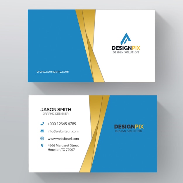 PSD elegant business card blue and white business card