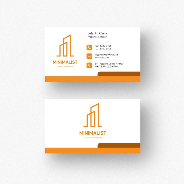 elegant business card layout for real estate advisors
