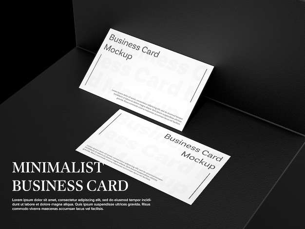 Elegant business card mockup on dark background