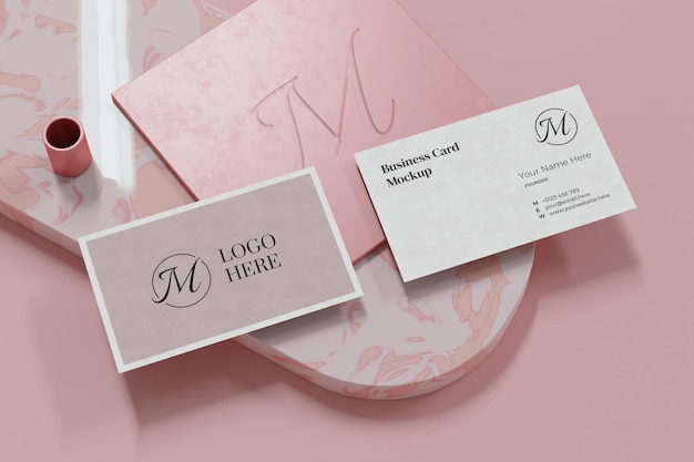 elegant business card mockup design in 3d rendering