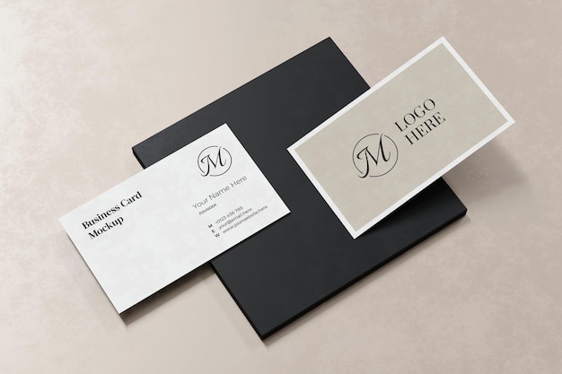 Elegant business card mockup design in 3d rendering