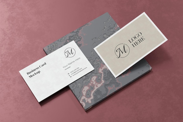 Elegant business card mockup design in 3d rendering