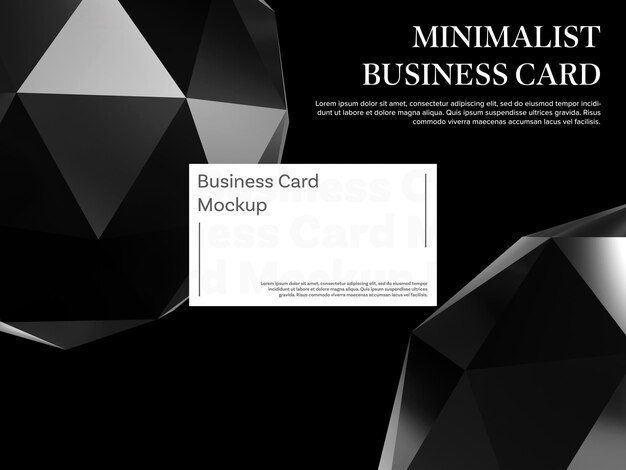 PSD Элегантный макет визитки на темном черном металлическом фоне