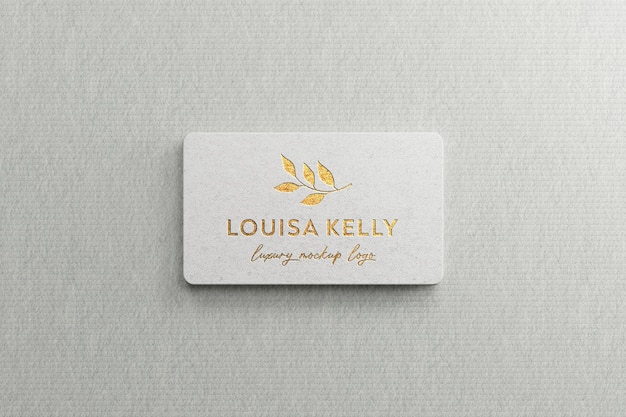 Elegant business card mockup with letterpress logo simple and easy to edit