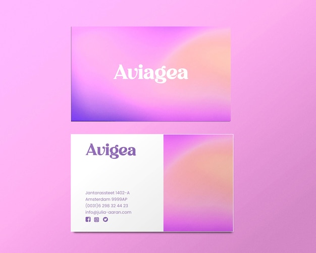 Elegant business card template with gradient color background