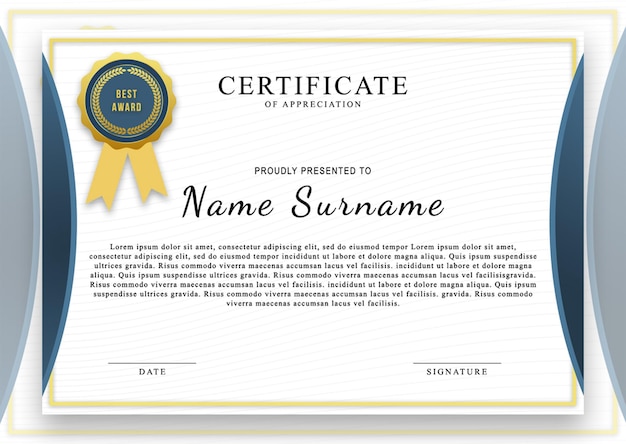 elegant certificate of achievement template