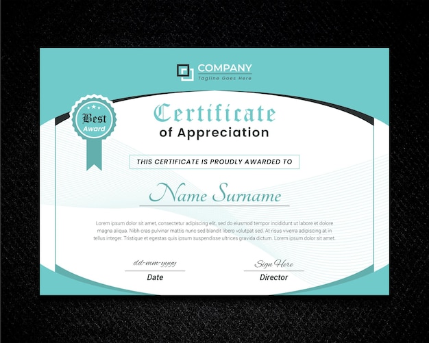 elegant certificate of appreciation modern template diploma certificate template set with badges